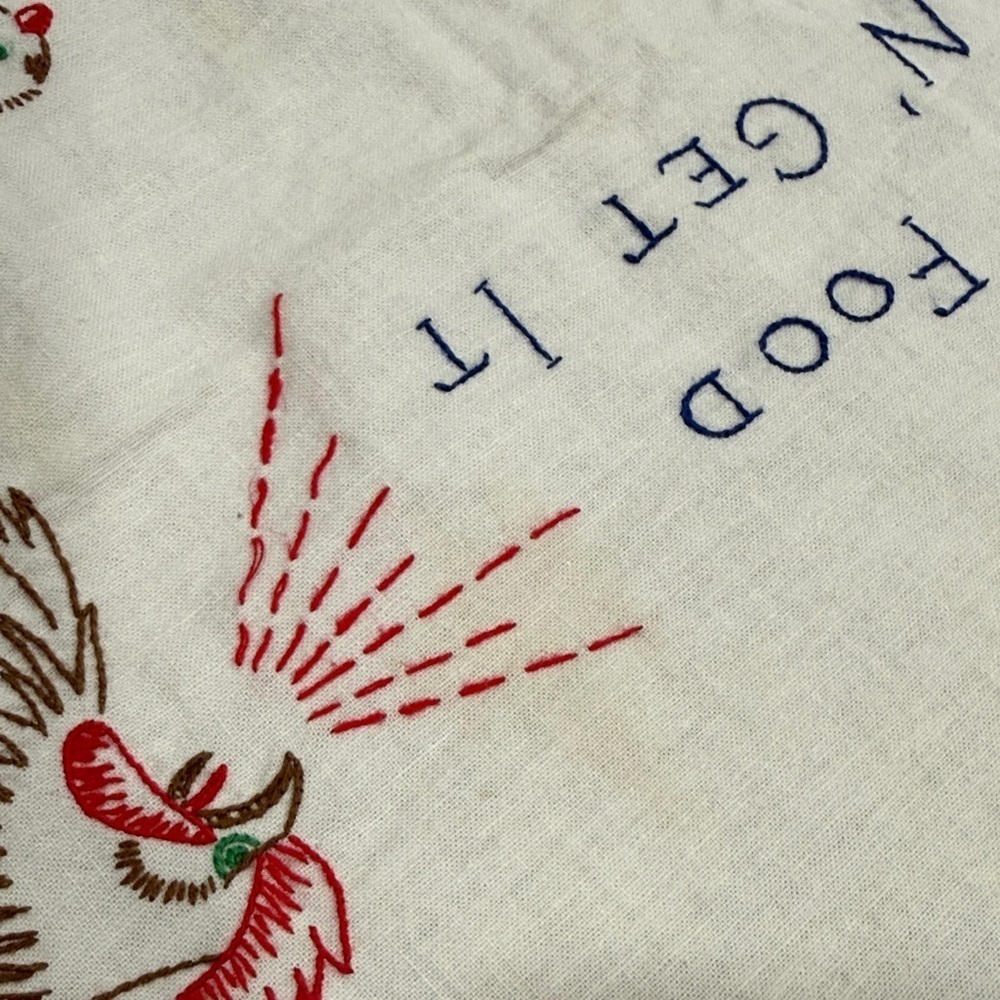 Vintage Farmhouse Rooster and Chickens Tablecloth - Picture 11 of 13